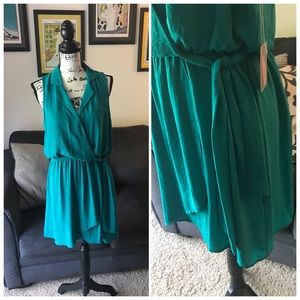Forever 21 Midi Teal Dress Sleeveless 12 NEW